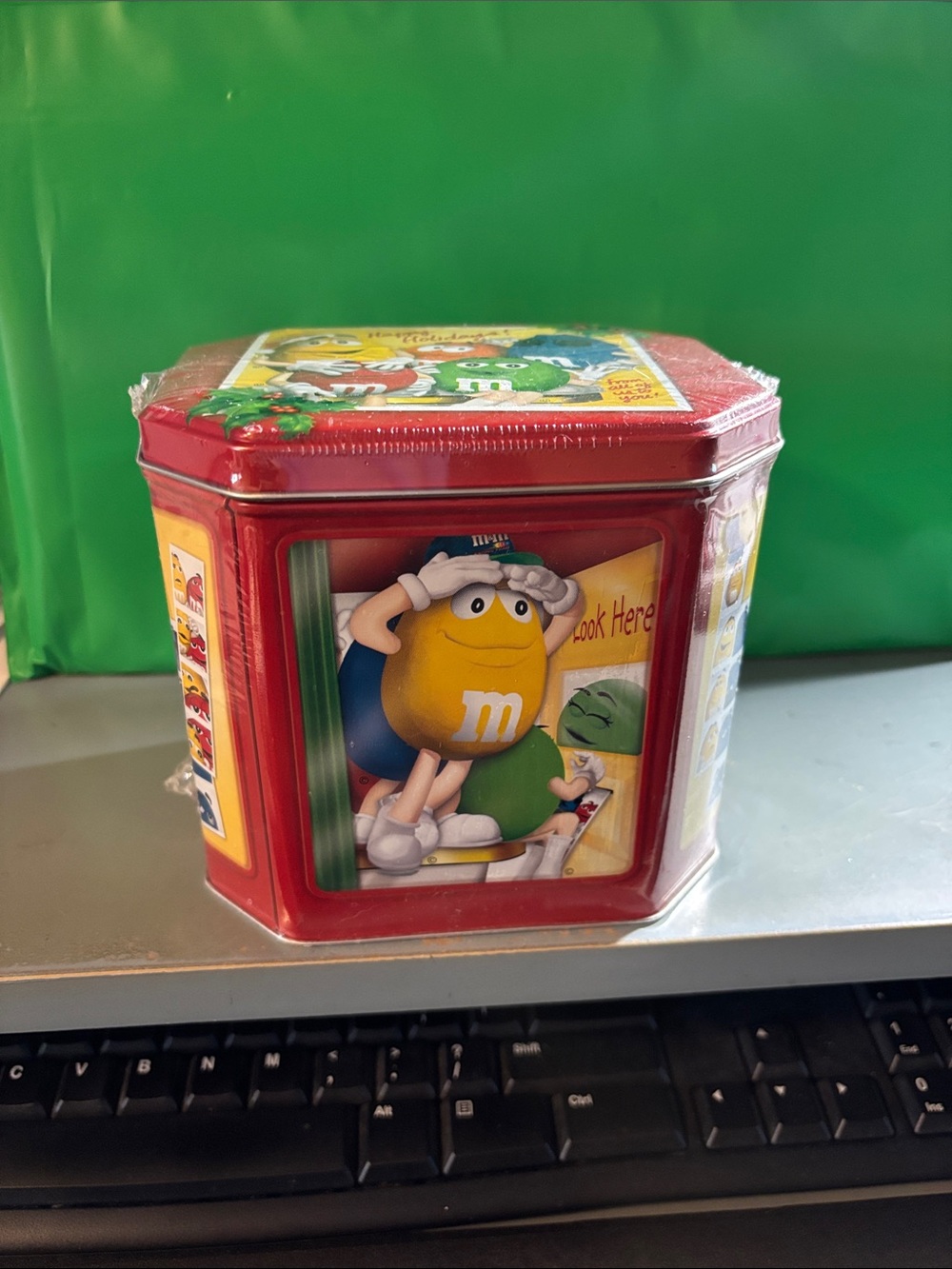 M&M's Red Collector Tin Box - Yellow M&M Design